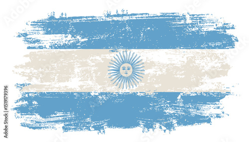 Grunge Style Argentinian Flag Distressed Vector Graphic