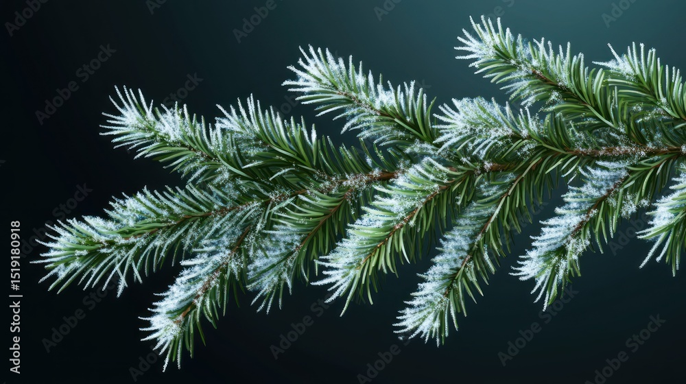 Obraz premium Frosty Evergreen Branch