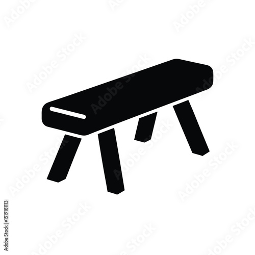 Pommel Horse Sharp Vector Silhouette
