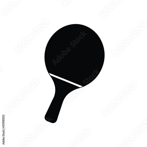 Ping Pong Paddle Sleek Vector Silhouette