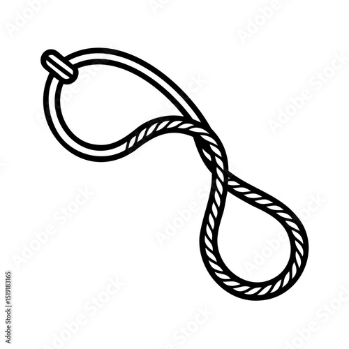 Black and white illustration of a noose symbol representing concepts of threat and danger.