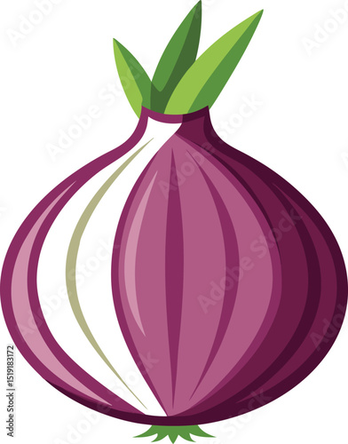 A vibrant red onion illustration showcasing its unique layers and potential culinary uses in various dishes and recipes