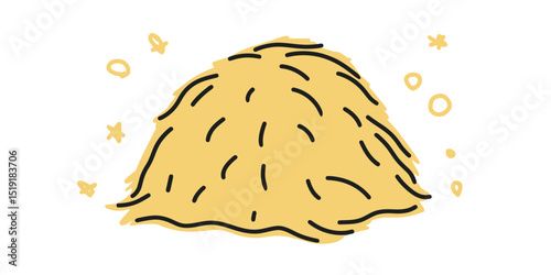 Colorful Haystack Icon A Round, Illustrated Hay Bale