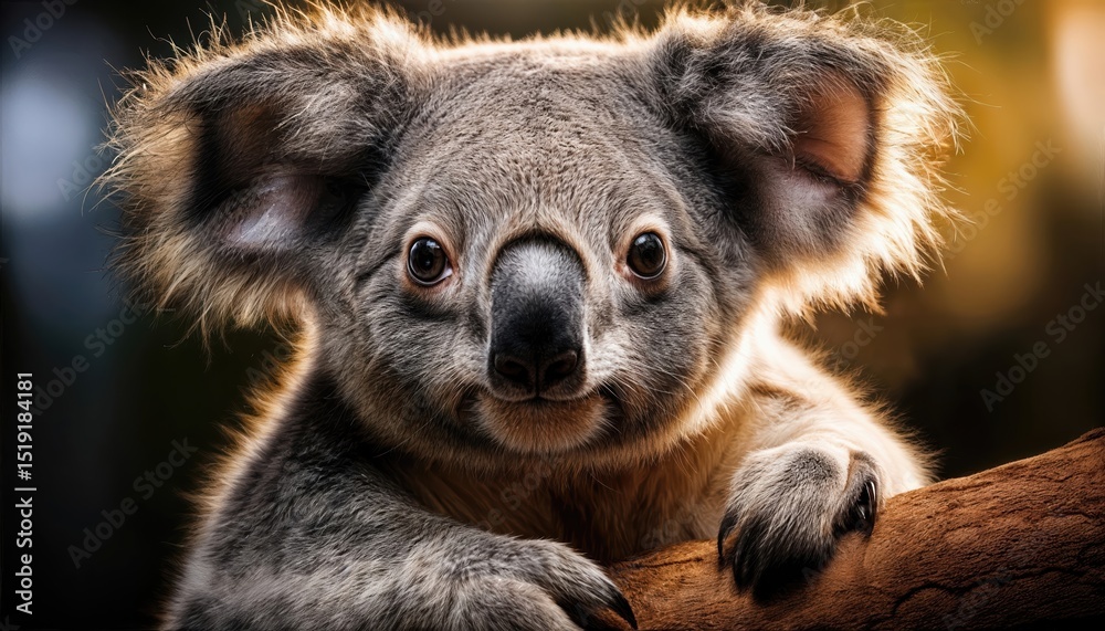 Obraz premium Intimate Encounter with a Sleeping Koala in the Heart of an Australian Eucalyptus Forest, Capturing Tranquility and Serenity in the Wilderness