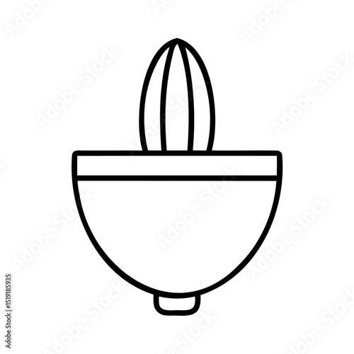Illustrated outline of a manual citrus juicer for making fresh fruit juice in the kitchen