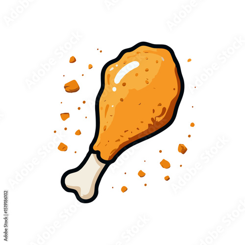 Fried Chicken Vector Illustration 