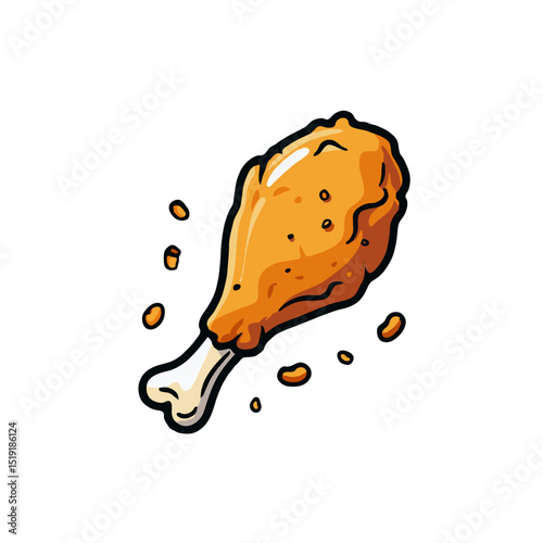 Fried Chicken Vector Illustration 
