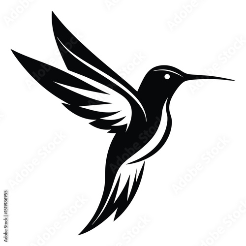 Stylized hummingbird silhouette in flight