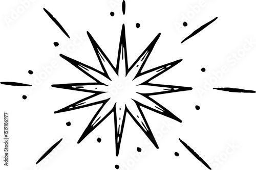 black and white star