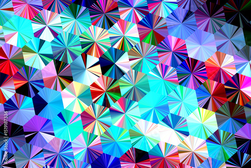 Glowing shiny holographic hexagons. Abstract pattern background.