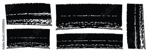 Brush frame rough rectangle box shape set. Text box frame rough grunge square. Set of grunge jagged rectangle shape. Vintage grunge boxes for collage, text, banner. vector illustration eps 10.
