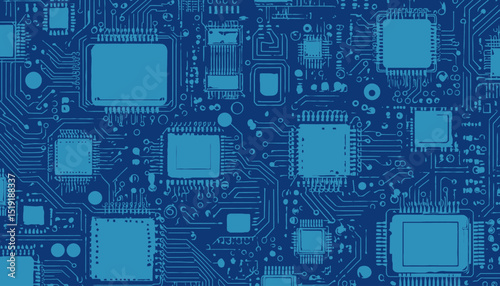 Abstract Circuit Board Pattern Seamless Technology Background
