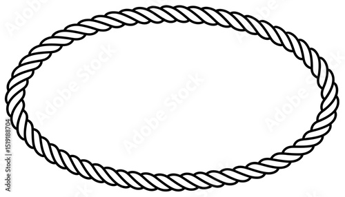 Oval Rope Frame Woven Rope Border Graphic Design Element