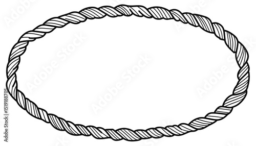 Oval Rope Frame  Woven Graphic Design Element for Text or Image