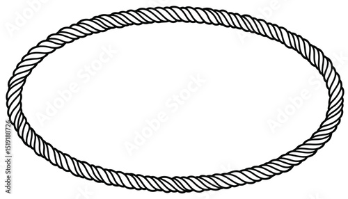 Oval Rope Frame Woven Graphic Design Element