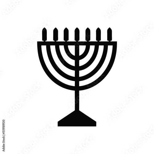 Menorah Symbolic Vector Silhouette