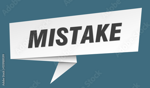 mistake banner. mistake speech bubble, label, sticker, sign template