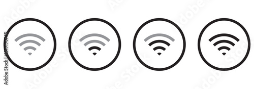 wi-fi icon. Wi-fi icons collection. Wi-fi icons wireless internet connection signal. wireless and Wi fi icon set. internet icon symbol sign collection, vector illustration. 