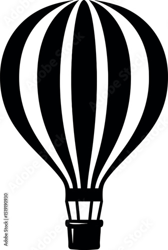 Hot Air Balloon vector black silhouette cricut print design