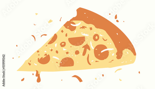 Delicious Pizza Slice Vector Illustration A Tasty Graphic Design Element