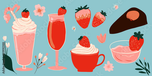 Summer Strawberry Dessert Collection Whipped Cream, Shakes, and More