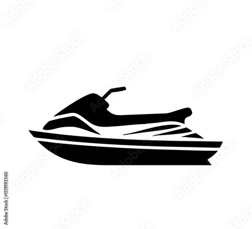 Winter jet ski icon, winter sports symbol