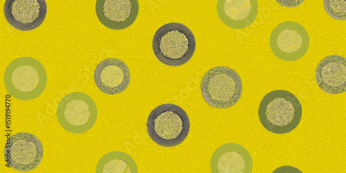 Abstract Yellow Background with Scattered Circles A Versatile Design