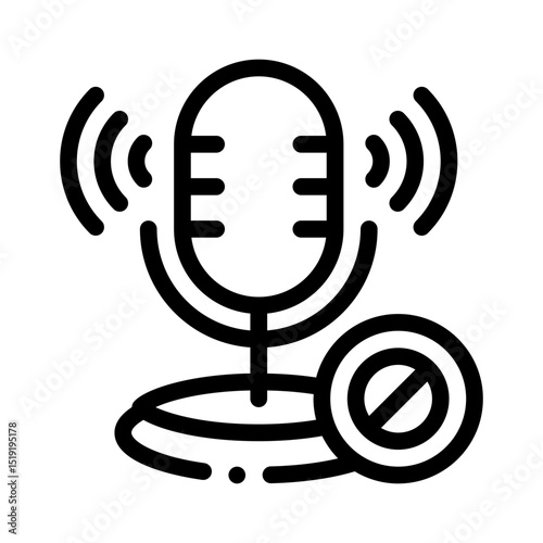 mute mic line icon