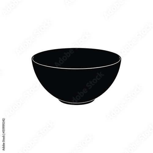 Bowl Elegant Vector Silhouette