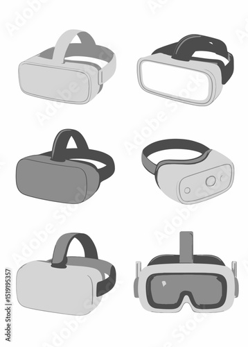 Virtual Reality Headset Icons A Collection of Diverse VR Goggles Designs