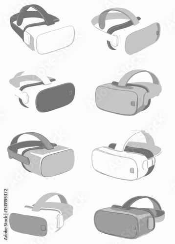 Virtual Reality Headset Icons A Collection of Diverse VR Goggles Designs