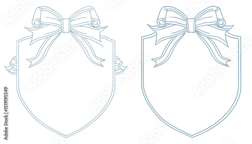 Elegant Bow Crest Wedding Invitation Templates Two Designs