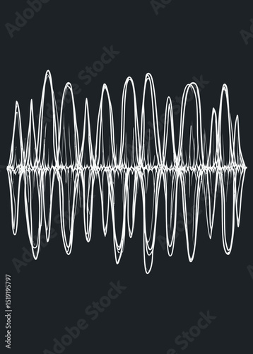 Abstract Wavy Lines, Zigzag Pattern, Sound Wave Illustration