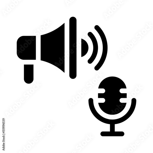 mic announcement glyph icon