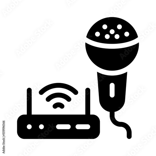 wireless mic glyph icon