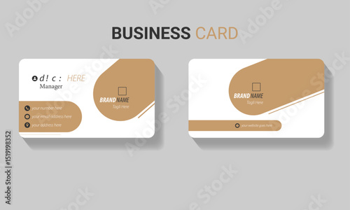 Professional Double-sided simple clean horizontal business card template