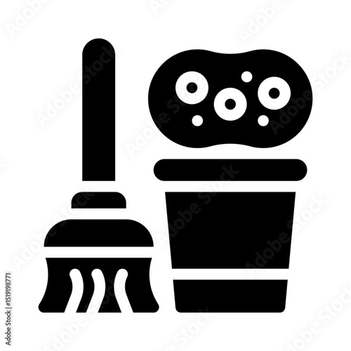 cleaning glyph icon