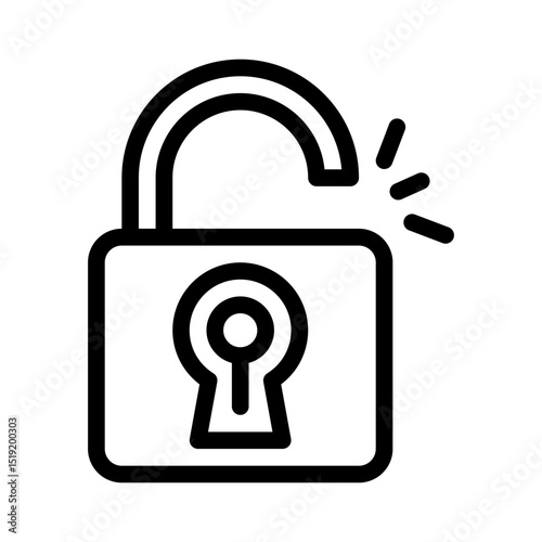 unlocking key line icon