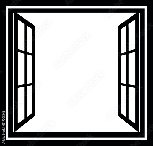 Wiindow vector black silhouette cricut print design