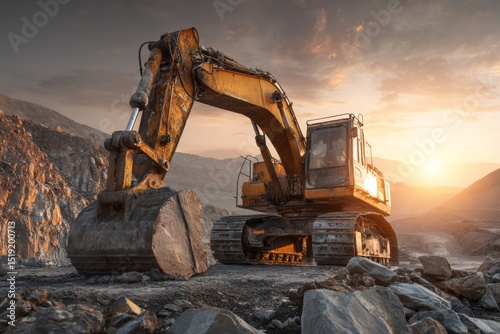 Wallpaper Mural Heavy Machinery in a Mining Site During Golden Hour Torontodigital.ca