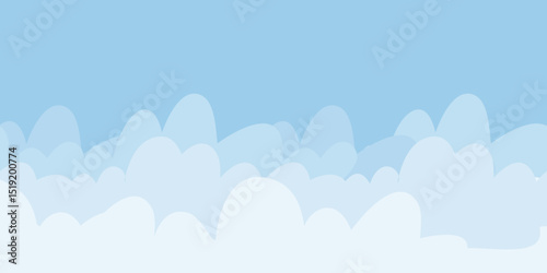 Bright summer sky with soft white clouds