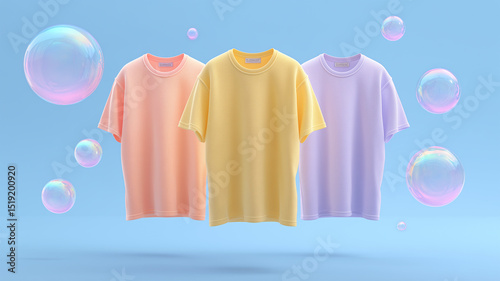 浮かぶパステルTシャツ3色セット photo