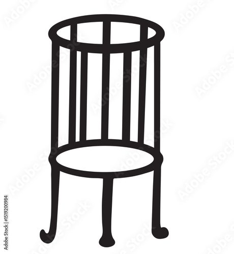 Cute cartoon hand drawn vector tree guard silhouette.