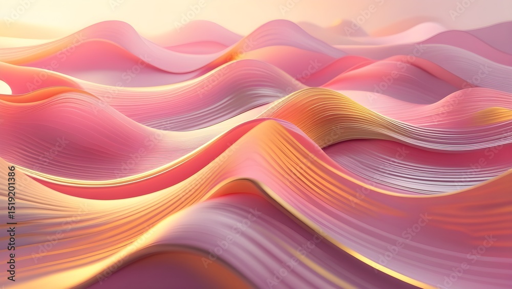 Obraz premium Warm Sunset Gradient Abstract Wave Background