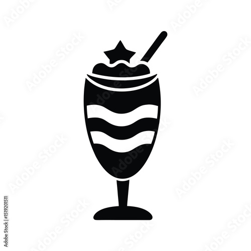 Black and White Sundae Dessert with Star Topping