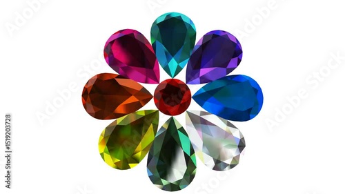 Pear shaped Diamond colourful