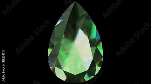 Pear shaped brilliant cut diamond rotating