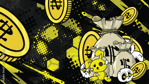 Bunny Boost: Gold Coin Rabbit on Abstract Racing Speed Lines