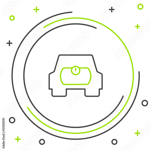 Line Gas tank for vehicle icon isolated on white background. Gas tanks are installed in a car. Colorful outline concept. Vector