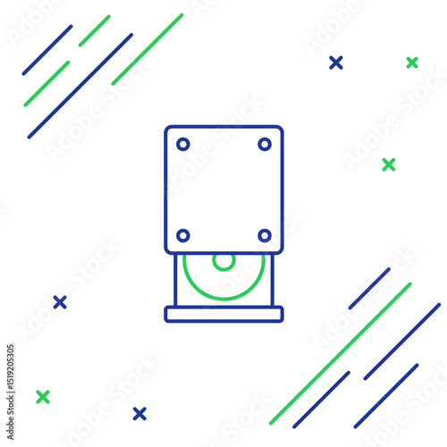 Line Optical disc drive icon isolated on white background. CD DVD laptop tray drive for read and write data disc. Colorful outline concept. Vector